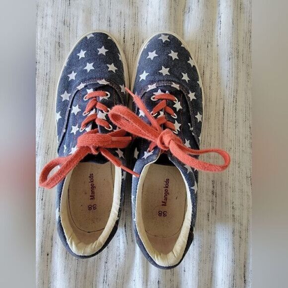 Mango Kids Canvas Sneakers - Navy and White stars - Picture 1 of 3